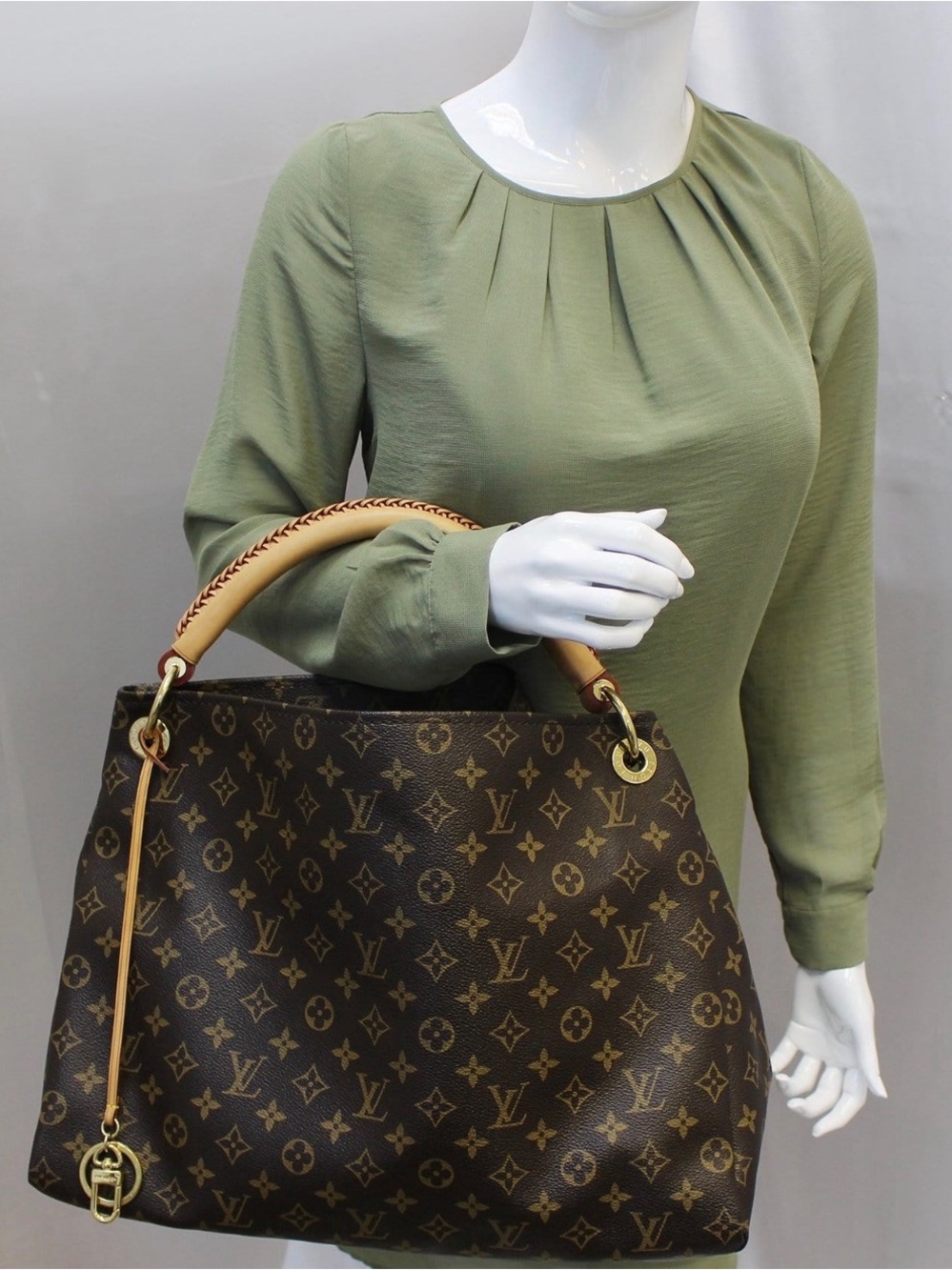 Louis Vuitton Monogram Canvas Shoulder Tote in Brown and Tan